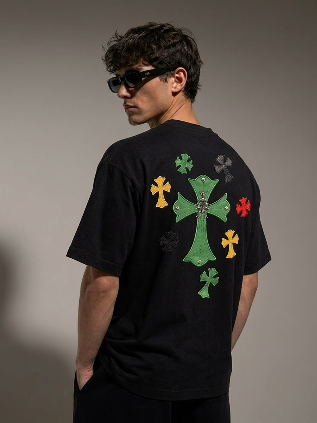 Cross Borne Signature Tshirt - Black