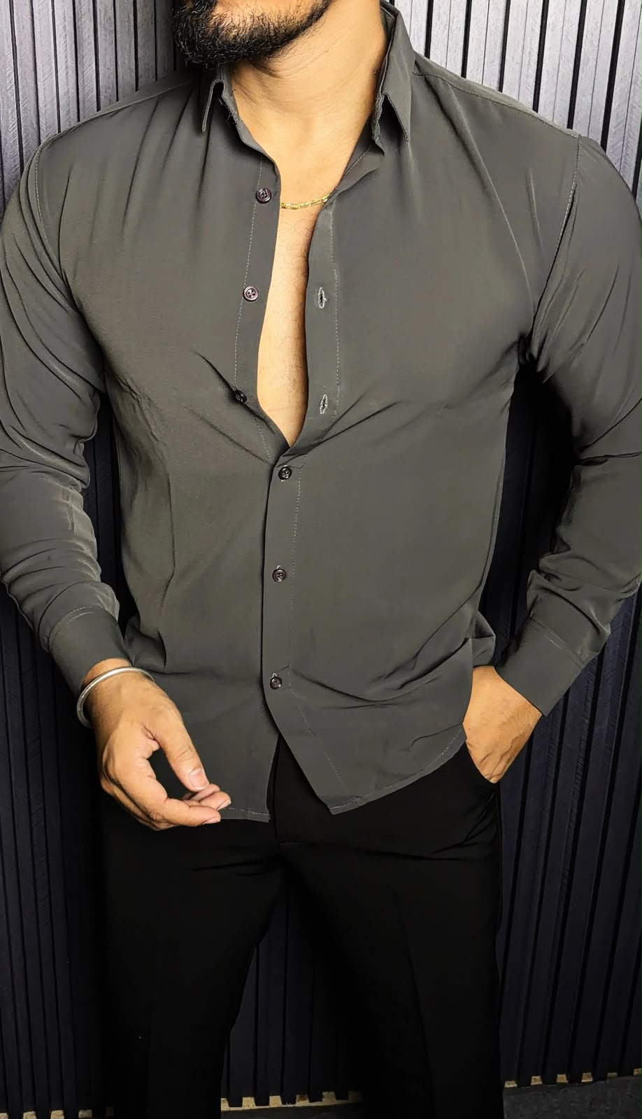 Japanese Premium Solid Shirt - Charcoal