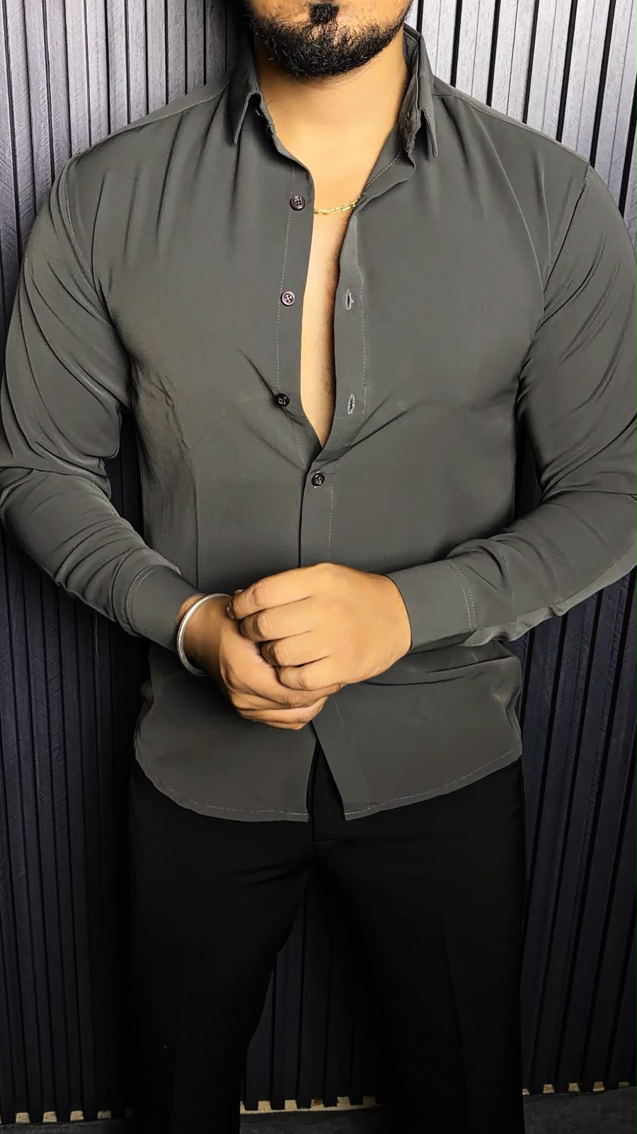 Japanese Premium Solid Shirt - Charcoal
