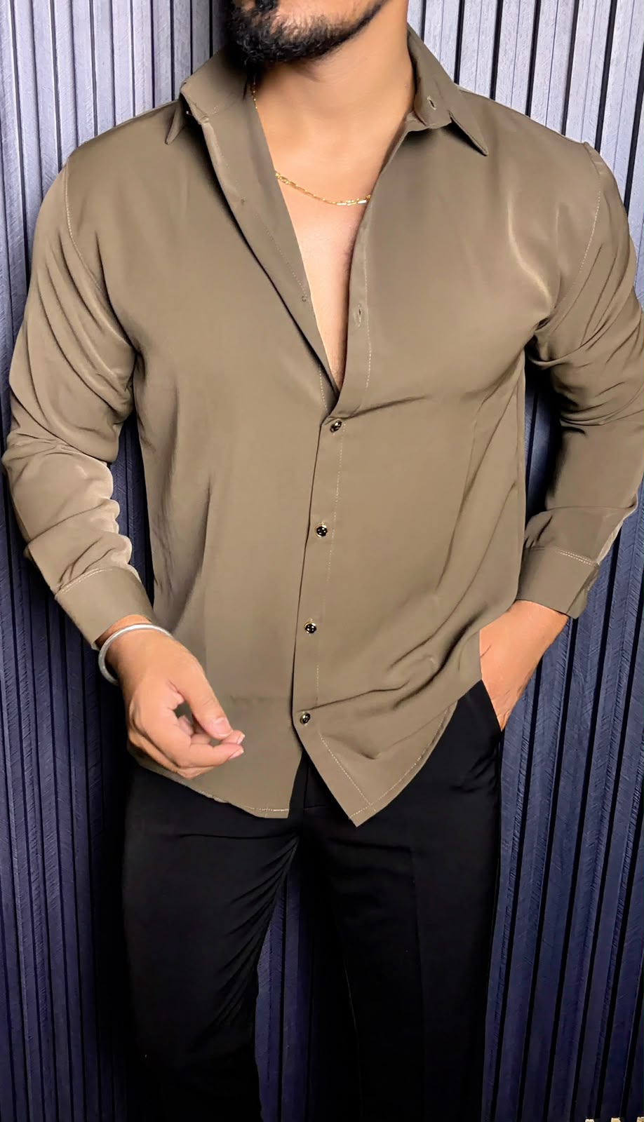 Japanese Premium Solid Shirt - Mehendi Green