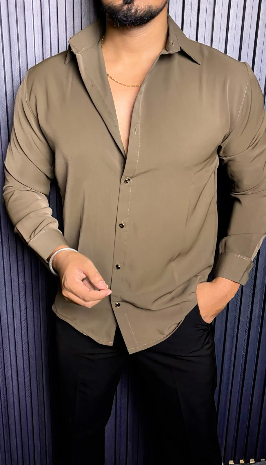 Japanese Premium Solid Shirt - Mehendi Green