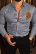 King's Command Luxe Stitchless Wrinkle Free Lycra Shirt - Charcoal
