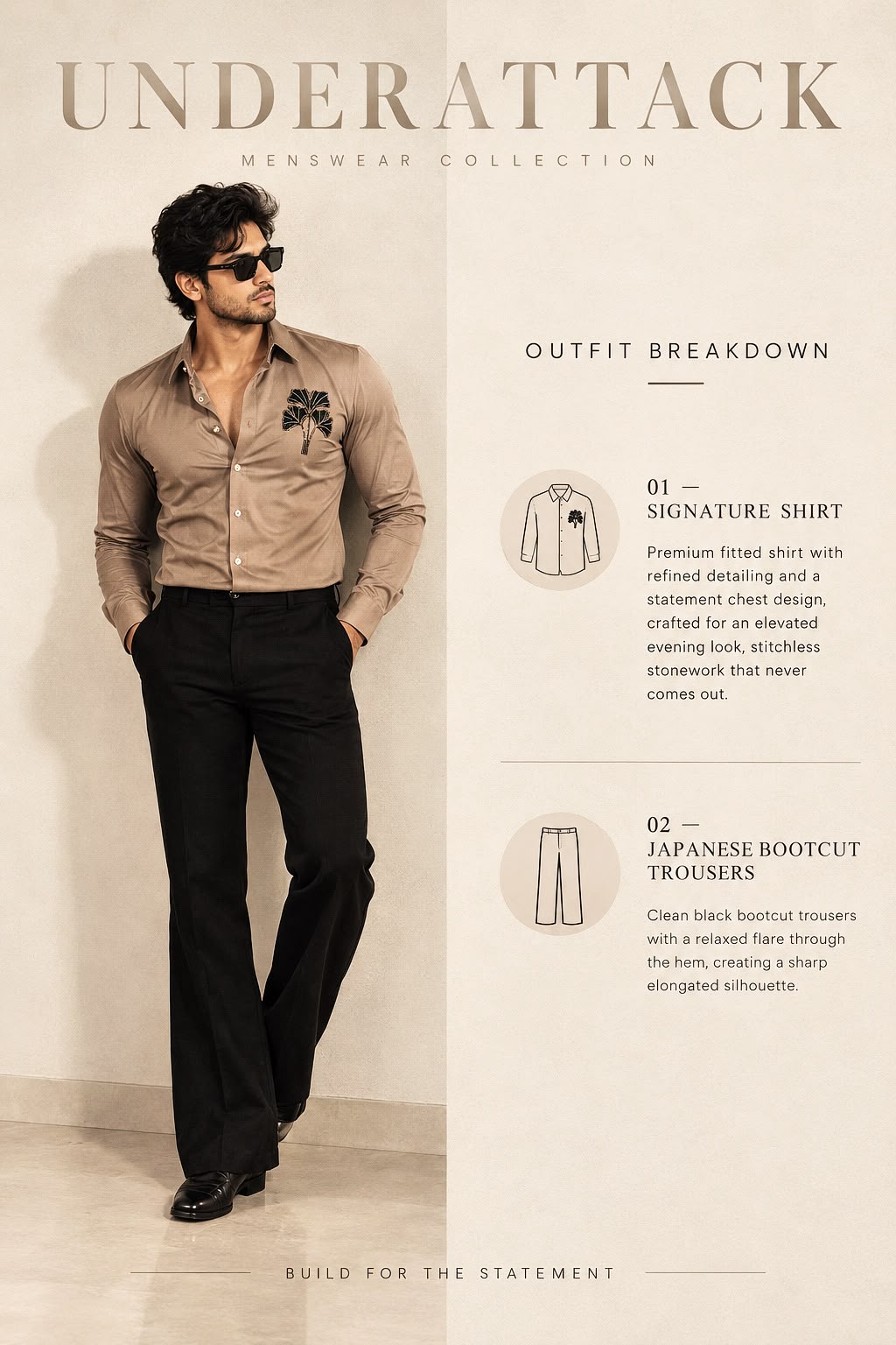 Venice Petal Luxe Stitchless Wrinkle Free Lycra Shirt - Camel
