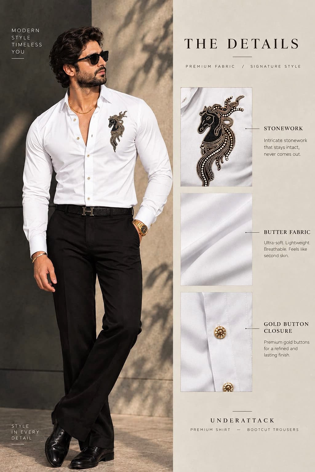 Atlas Ocean Luxe Stitchless Wrinkle Free Lycra Shirt - White