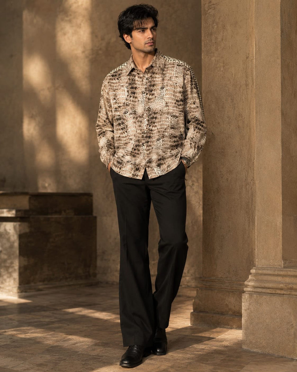 Wild Croc Japanese Lycra Shirt - Brown