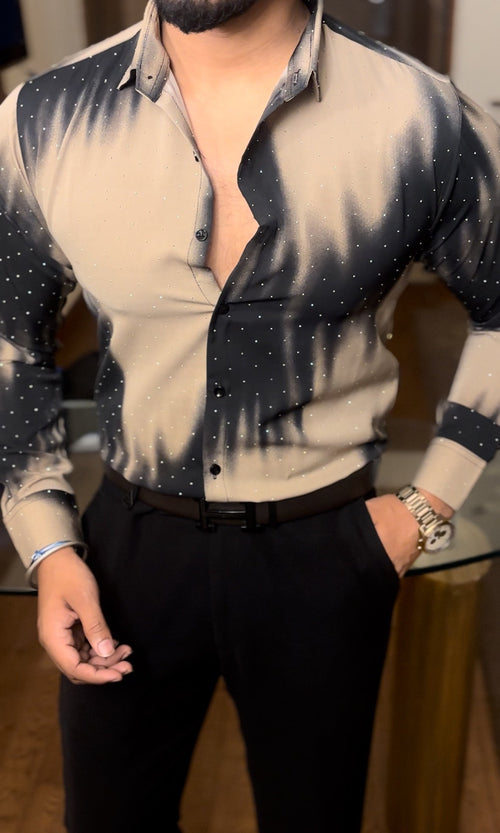Abstract Pearl Shirt - Brown:Black - Under Attack