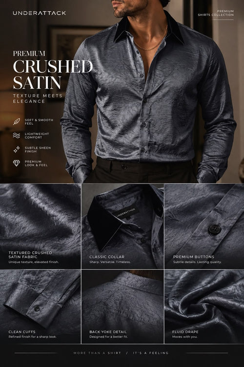 AfterNight Rich Textured Stitchless Jacquard Shirt - Charcoal - Under Attack