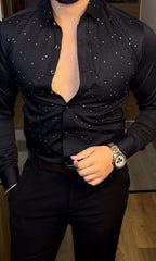 AllSTUD Wrinkle Free Lycra Shirt - Black - Under Attack