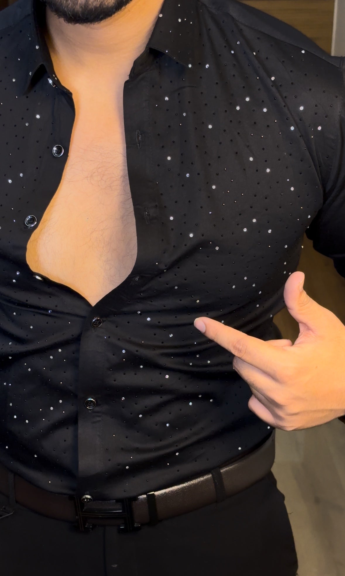 AllSTUD Wrinkle Free Lycra Shirt - Black - Under Attack