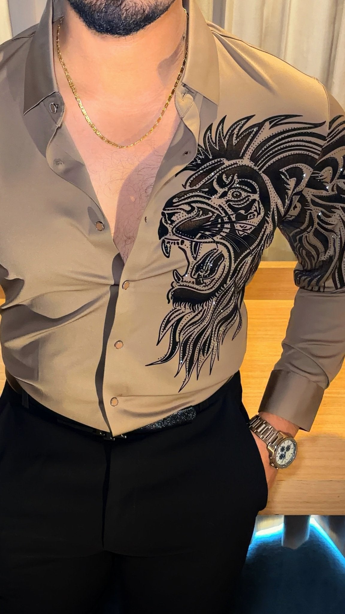 Alpha Roar Legacy Jacquard Shirt - CAMEL - Under Attack