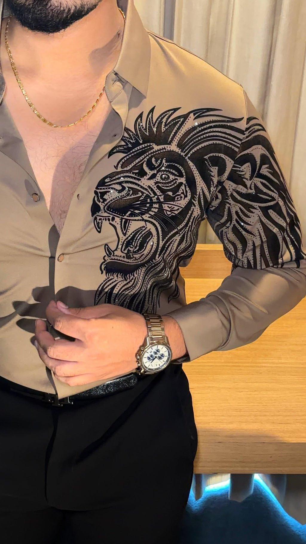Alpha Roar Legacy Jacquard Shirt - CAMEL - Under Attack
