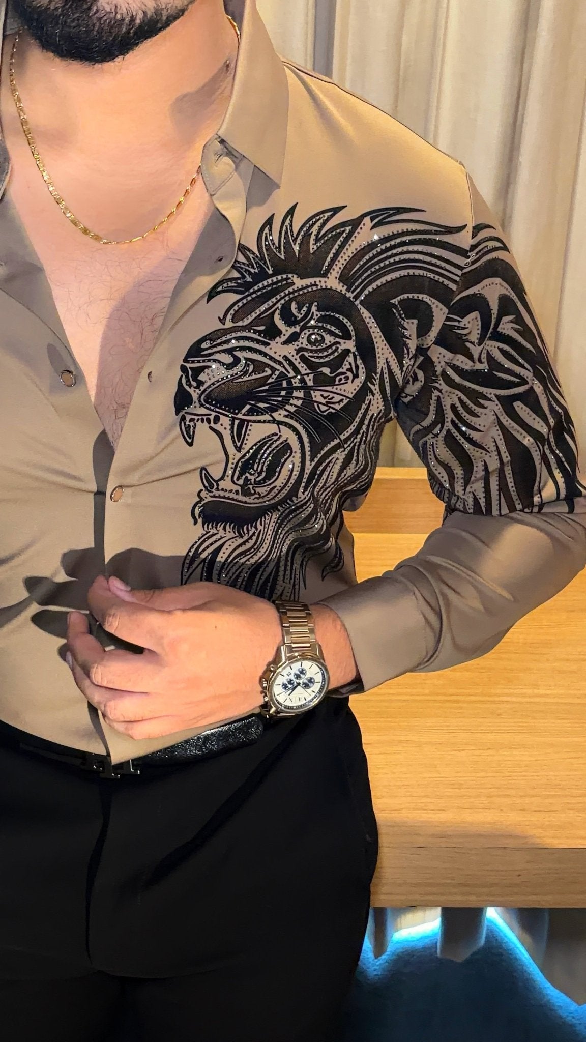 Alpha Roar Legacy Jacquard Shirt - CAMEL - Under Attack