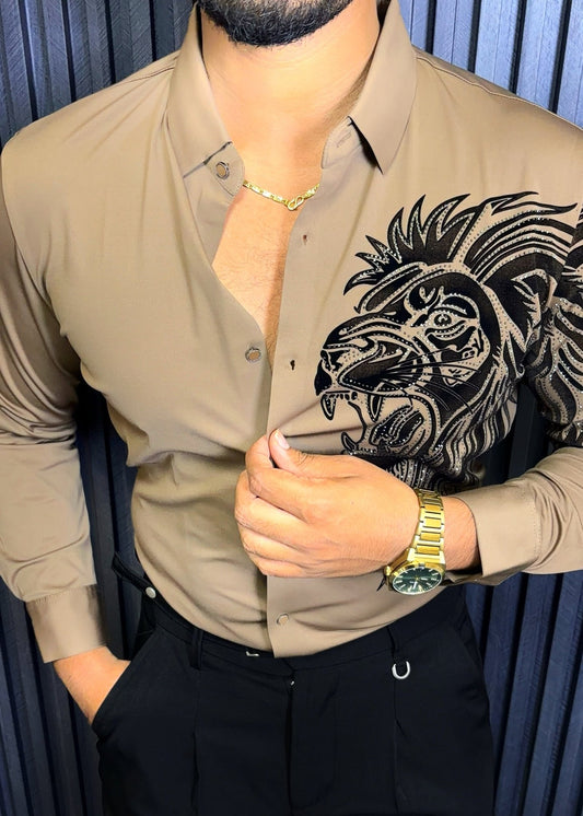 Alpha Roar Legacy Jacquard Shirt - CAMEL - Under Attack