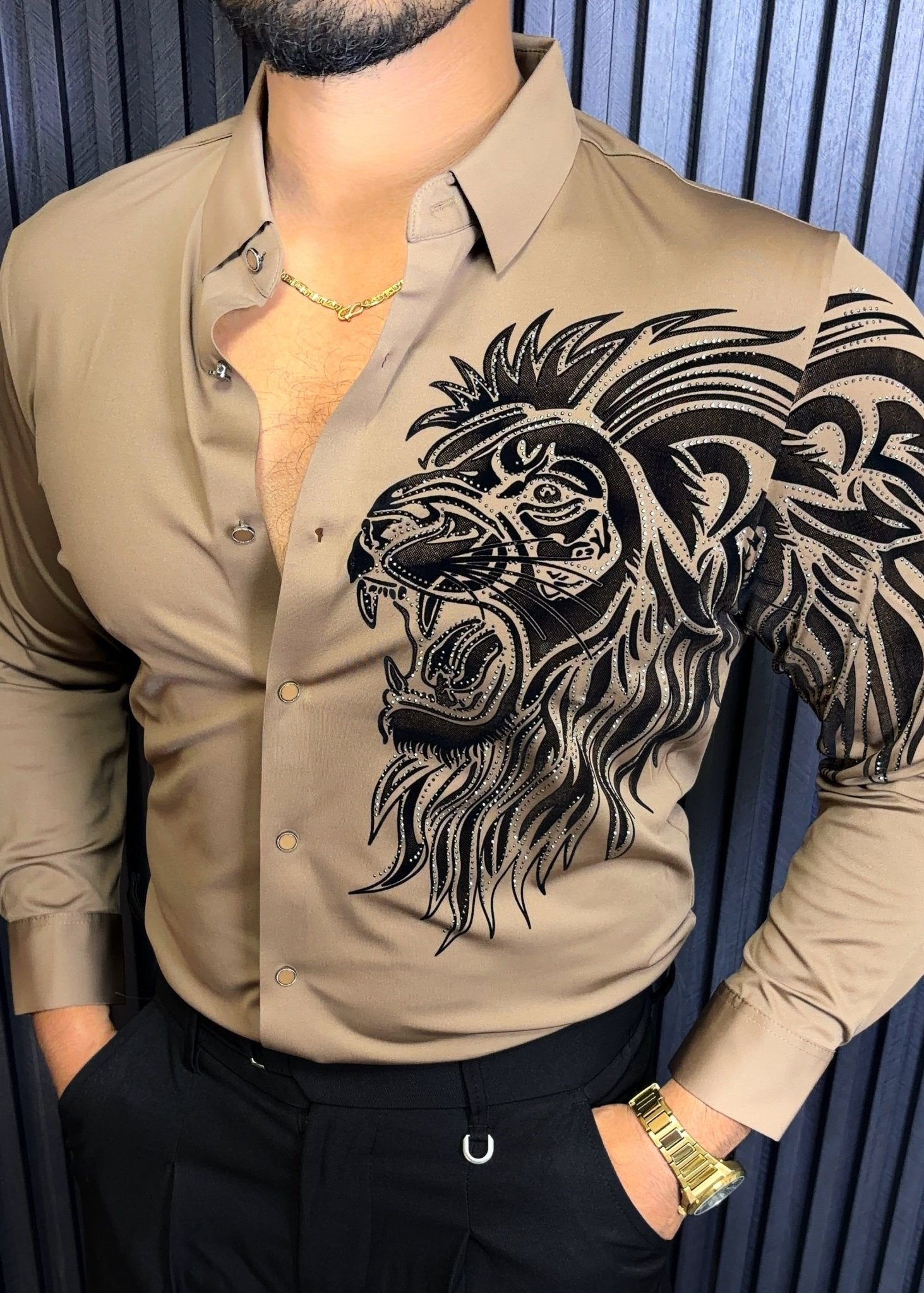 Alpha Roar Legacy Jacquard Shirt - CAMEL - Under Attack