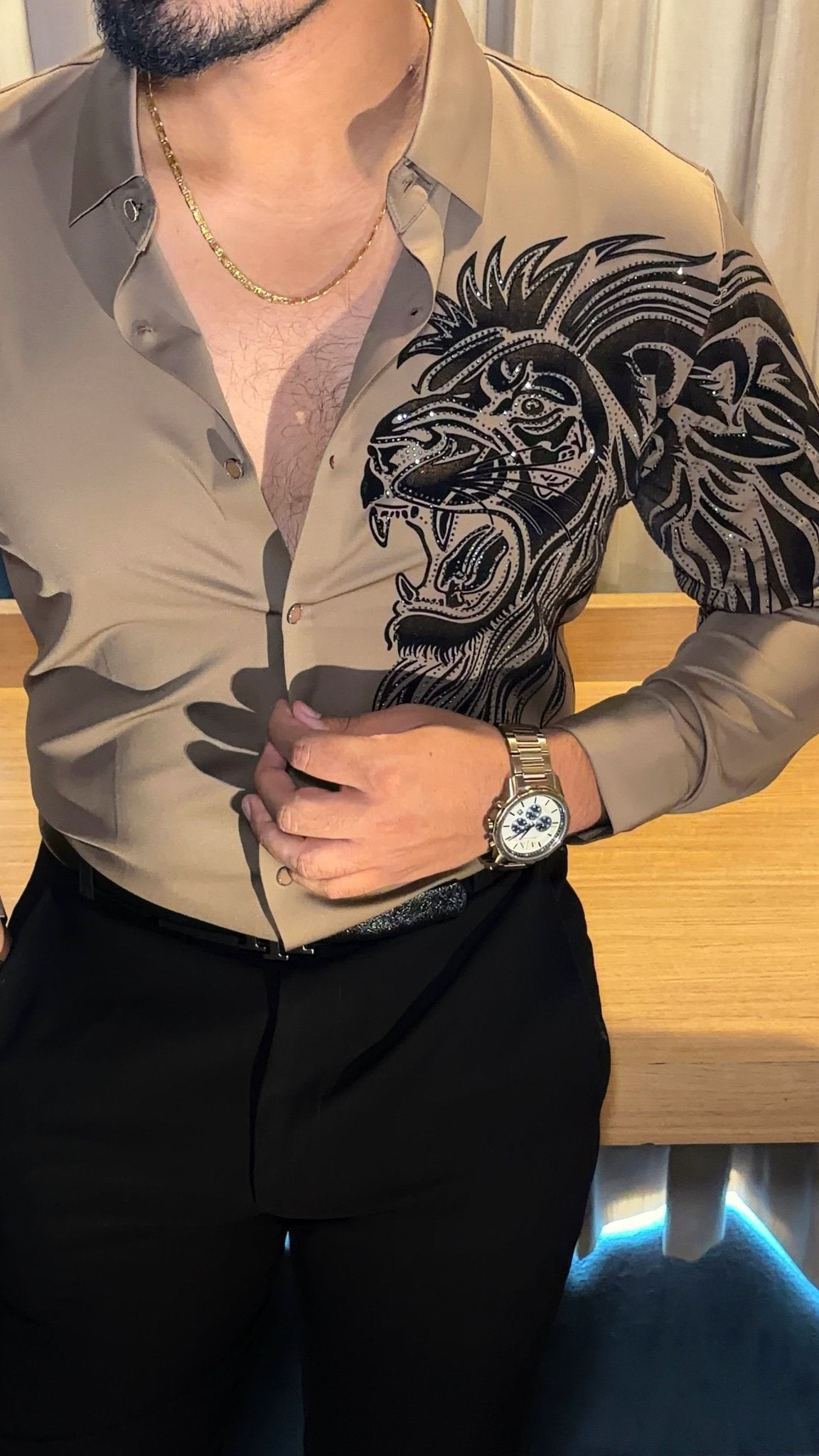 Alpha Roar Legacy Jacquard Shirt - CAMEL - Under Attack