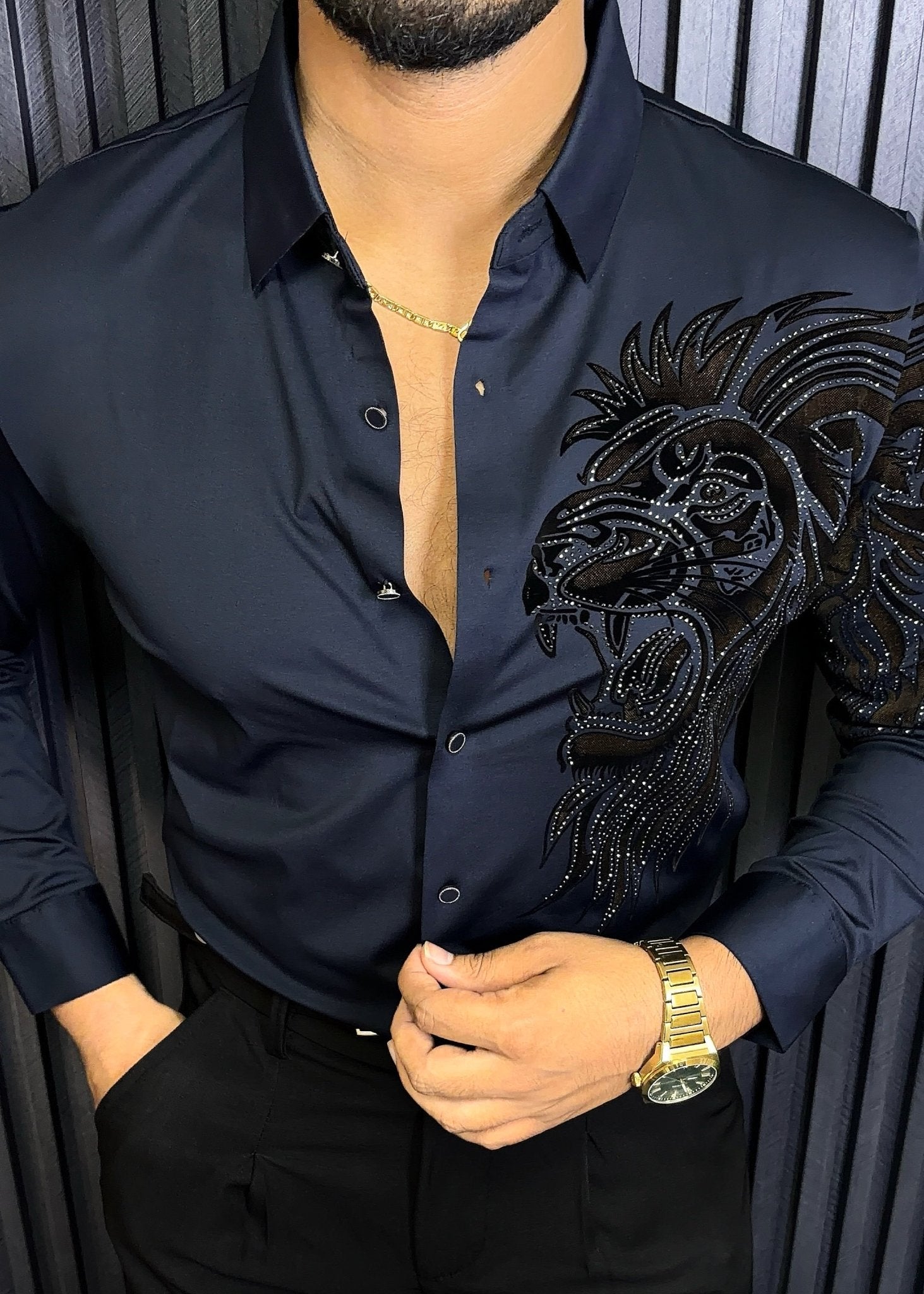 Alpha Roar Legacy Jacquard Shirt - NAVY - Under Attack