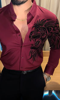 Alpha Roar Legacy Jacquard Shirt - WINE
