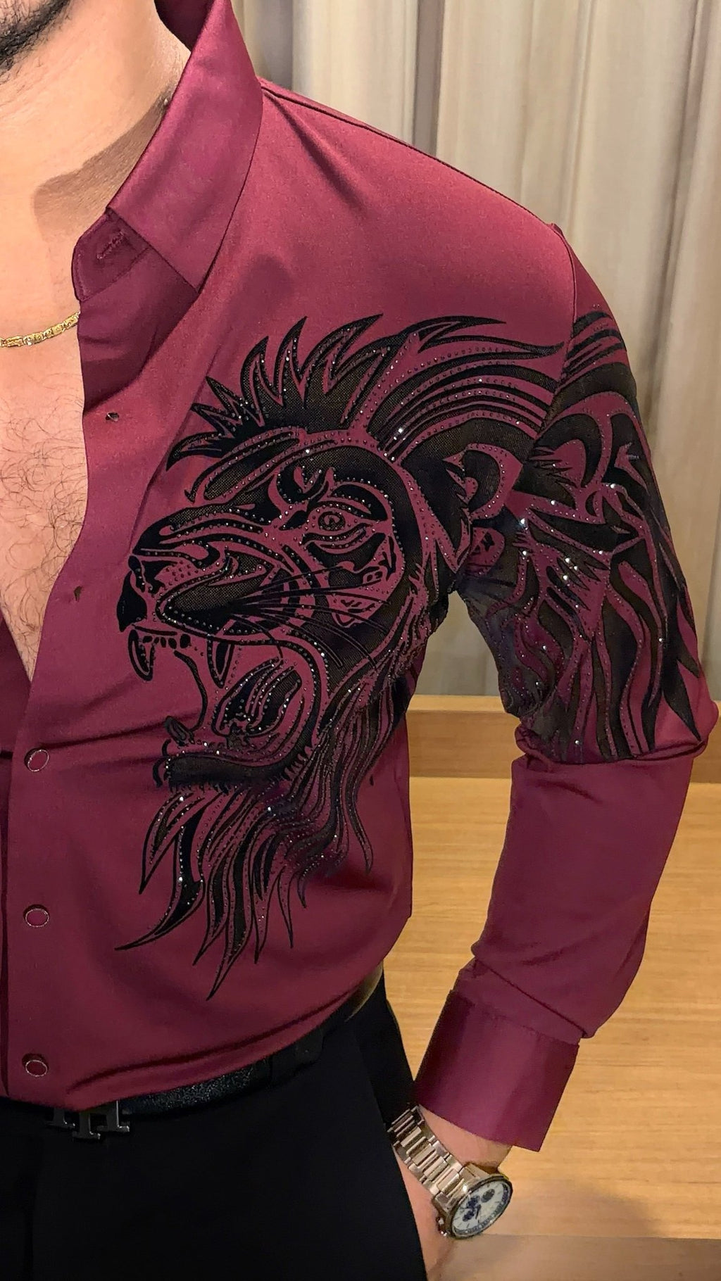 Alpha Roar Legacy Jacquard Shirt - WINE - Under Attack
