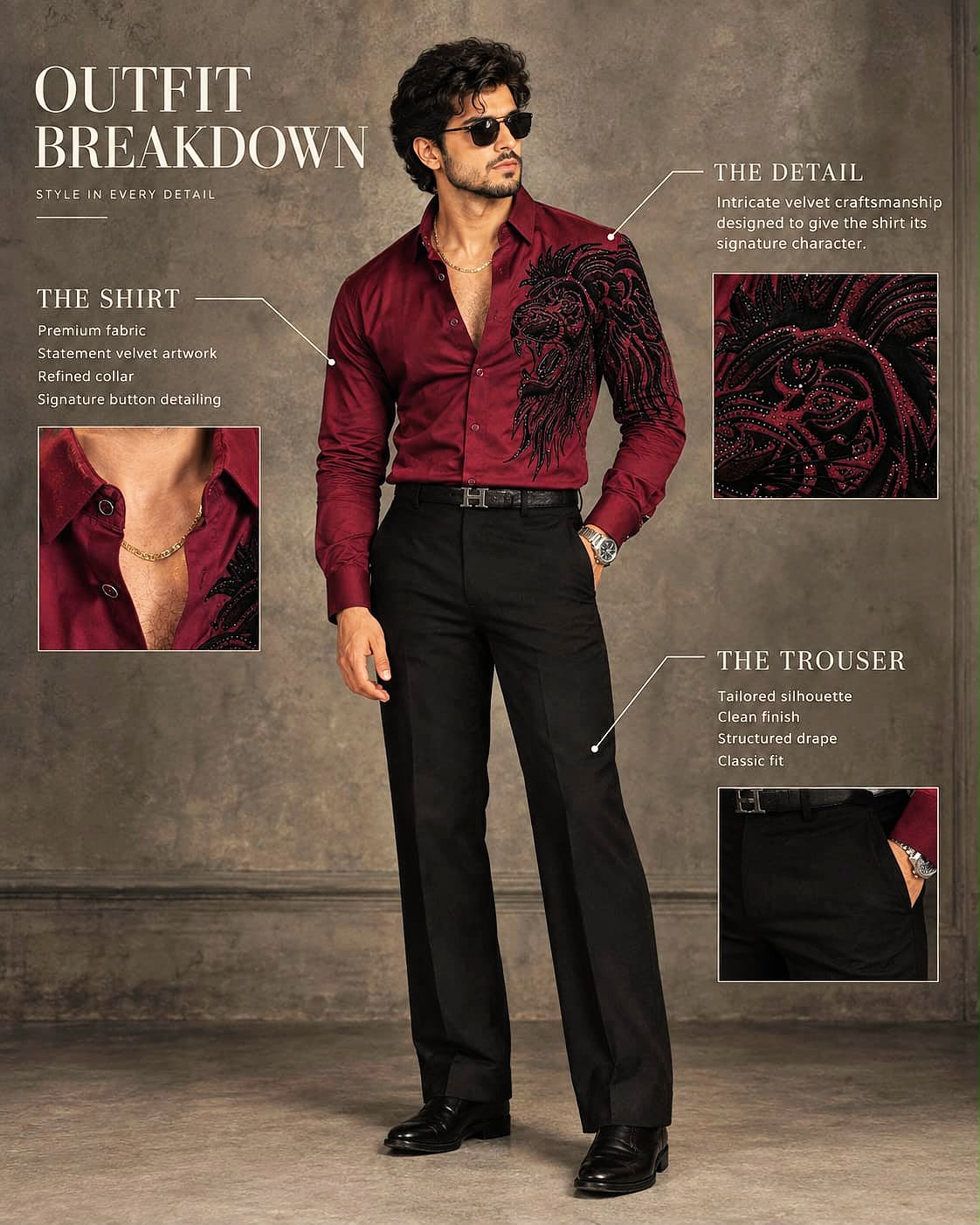 Alpha Roar Legacy Jacquard Shirt - WINE - Under Attack