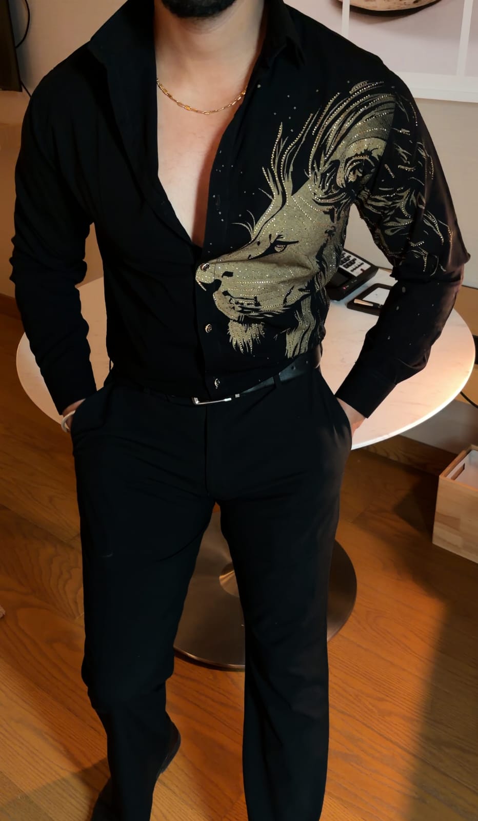 Alpha side Lion Japanese Shirt - Black - Under Attack
