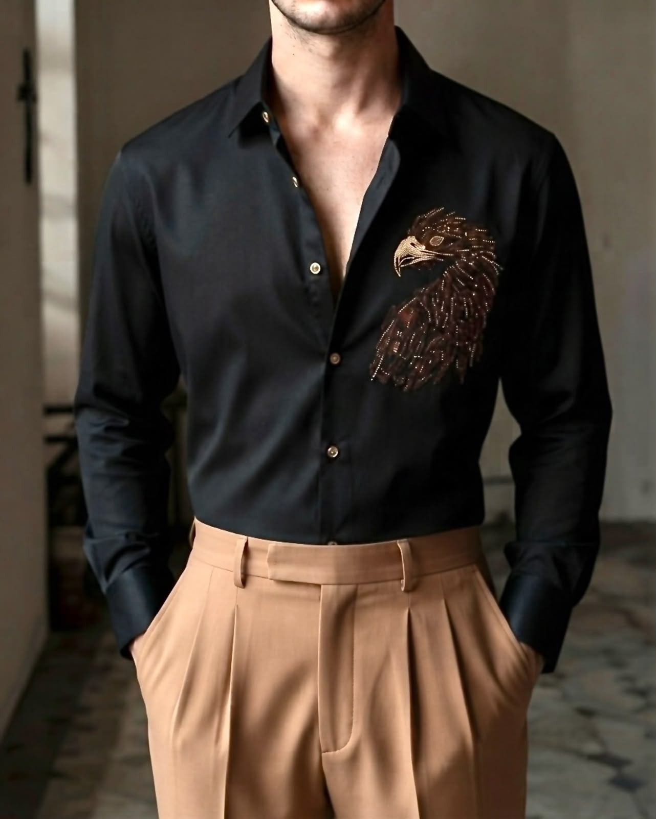 Apex Eagle Stitchless Jacquard Shirt - Black - Under Attack