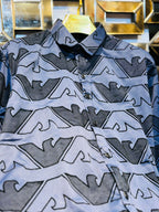 Arman Embossed Japanese Shirt - Navy - Under Attack