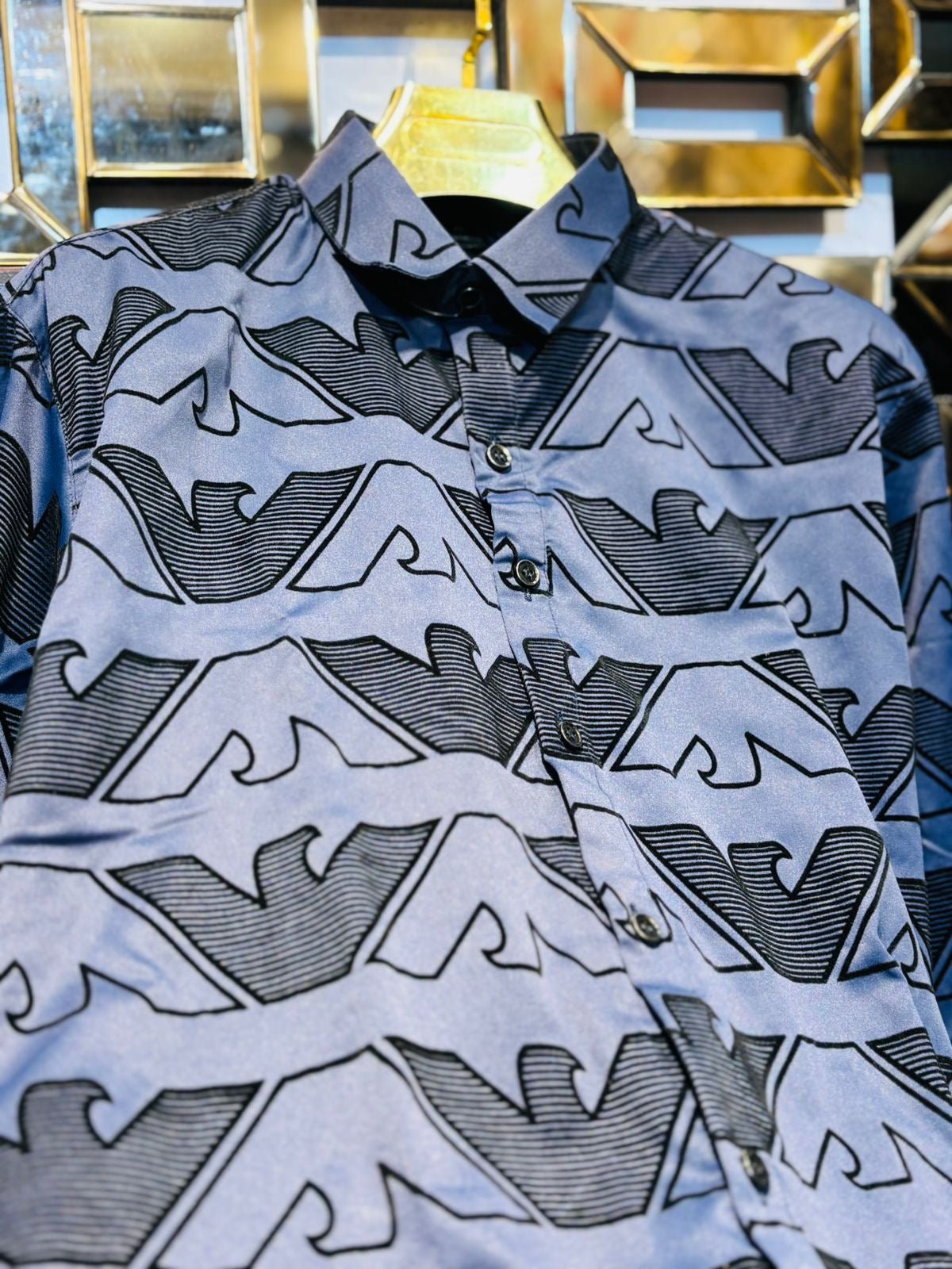Arman Embossed Japanese Shirt - Navy - Under Attack