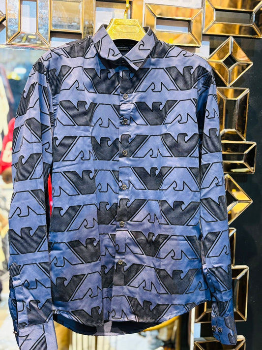 Arman Embossed Japanese Shirt - Navy - Under Attack