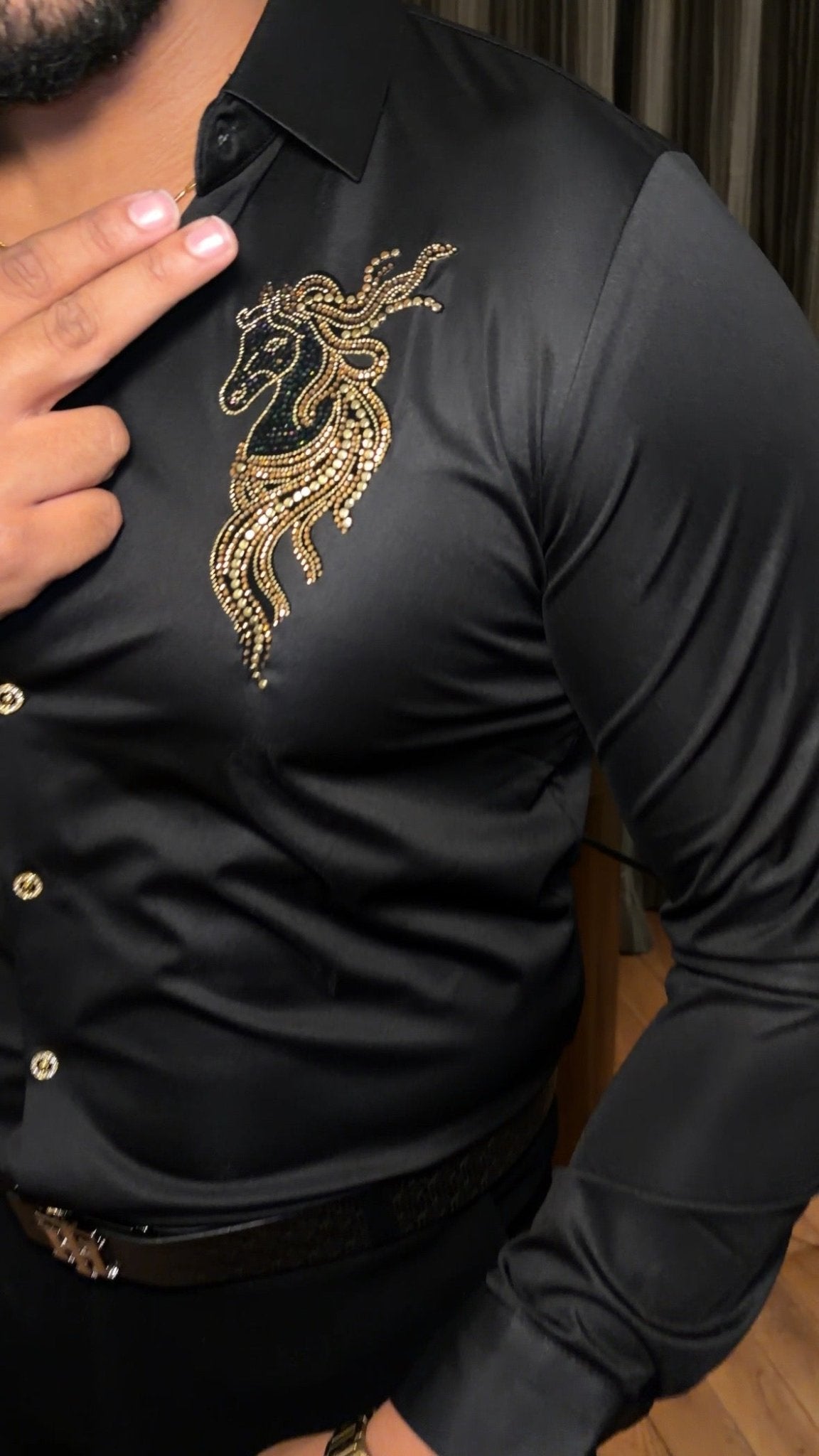 Atlas Ocean Luxe Stitchless Wrinkle Free Lycra Shirt - Black - Under Attack