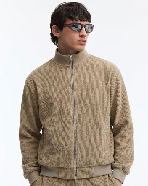 Auren Textured Knit Jacket - Sand - Under Attack