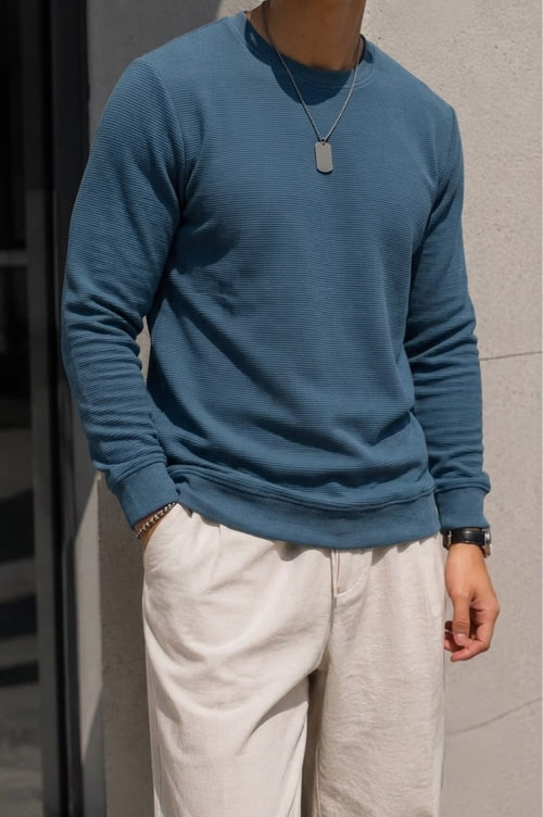 Azure Rib Knit Sweatshirt - Under Attack