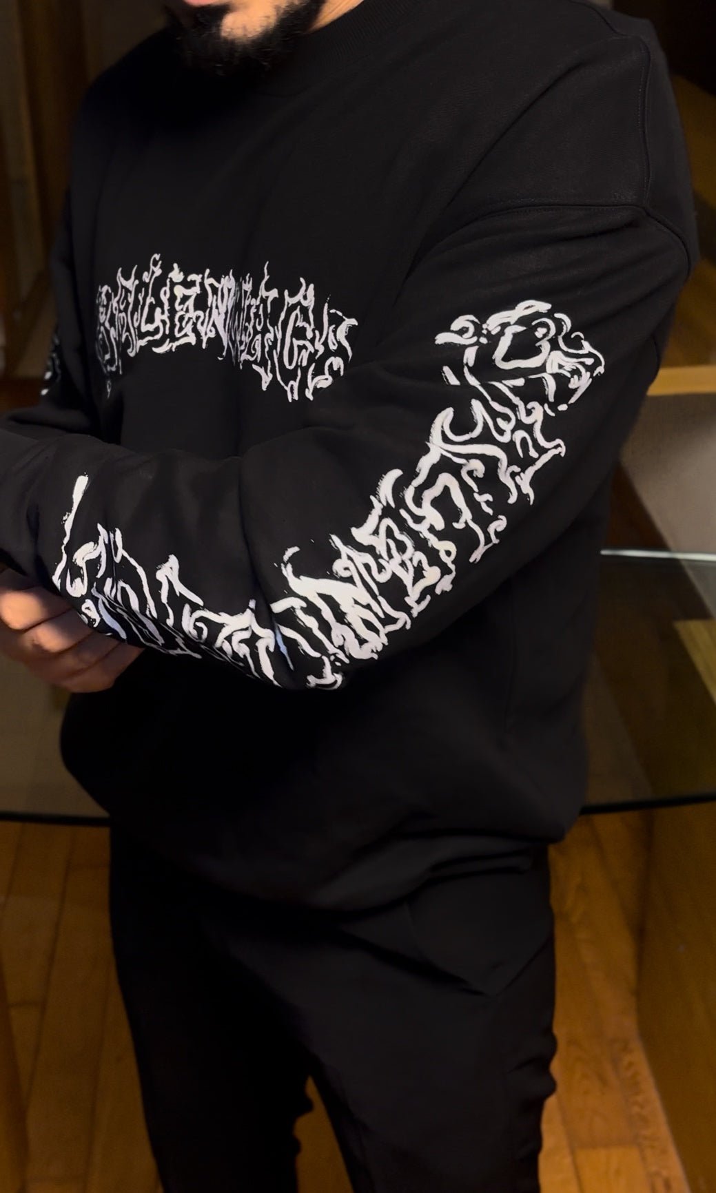 Barcelo Print Sweatshirt - Black - Under Attack