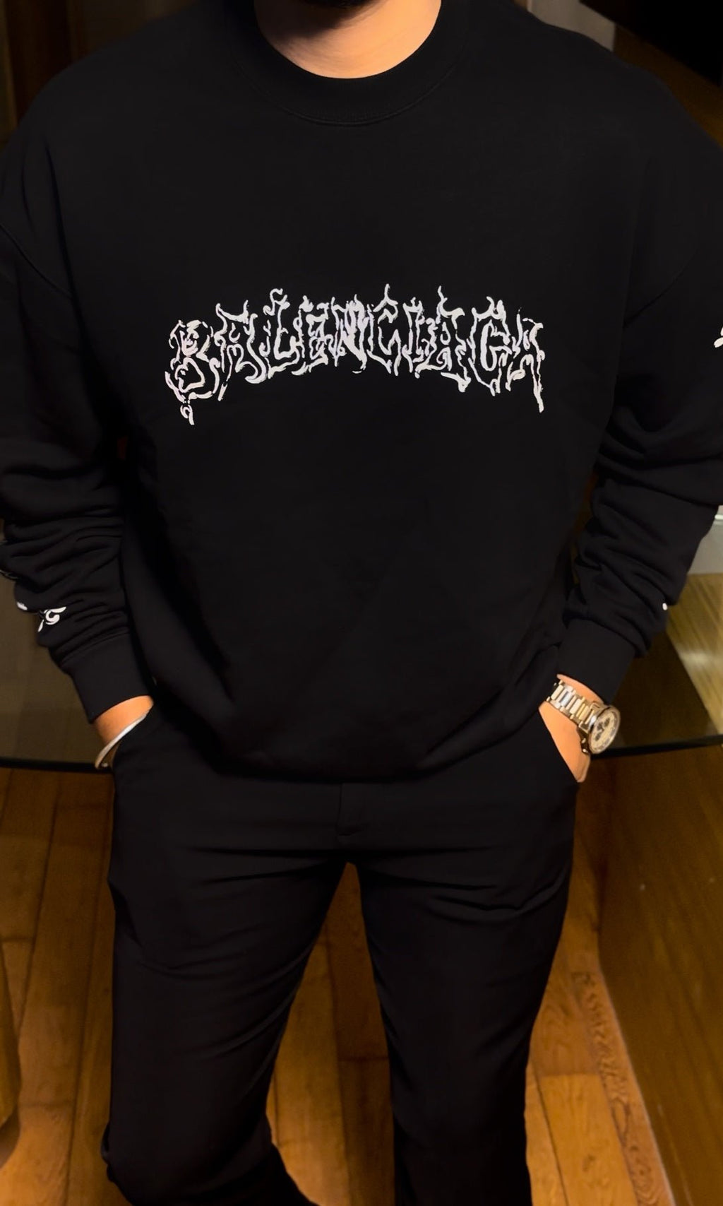 Barcelo Print Sweatshirt - Black - Under Attack