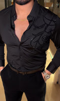 Barcelona Blossom Jacquard Shirt - BLACK - Under Attack