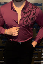 Barcelona Blossom Jacquard Shirt - WINE - Under Attack