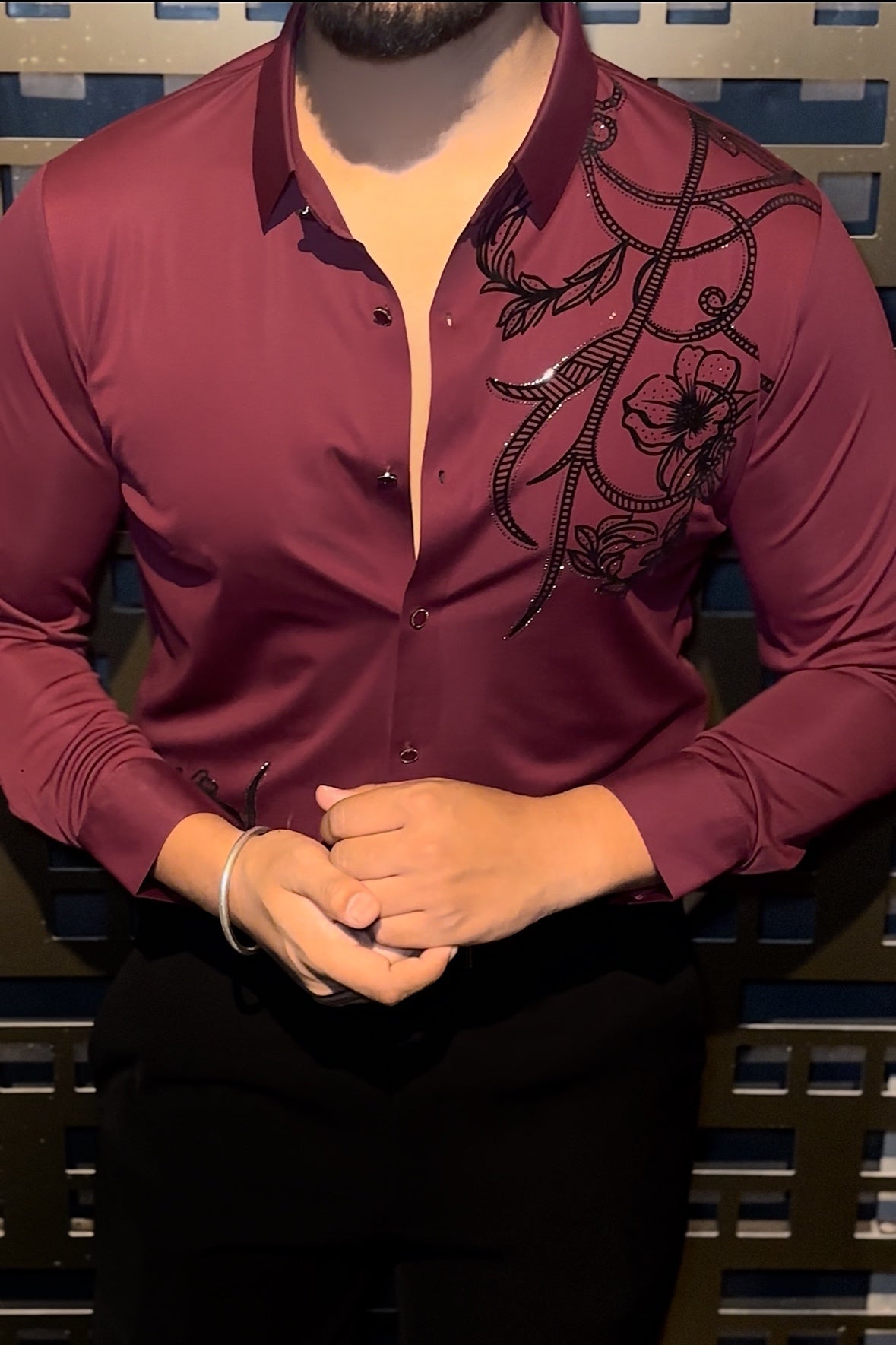Barcelona Blossom Jacquard Shirt - WINE - Under Attack