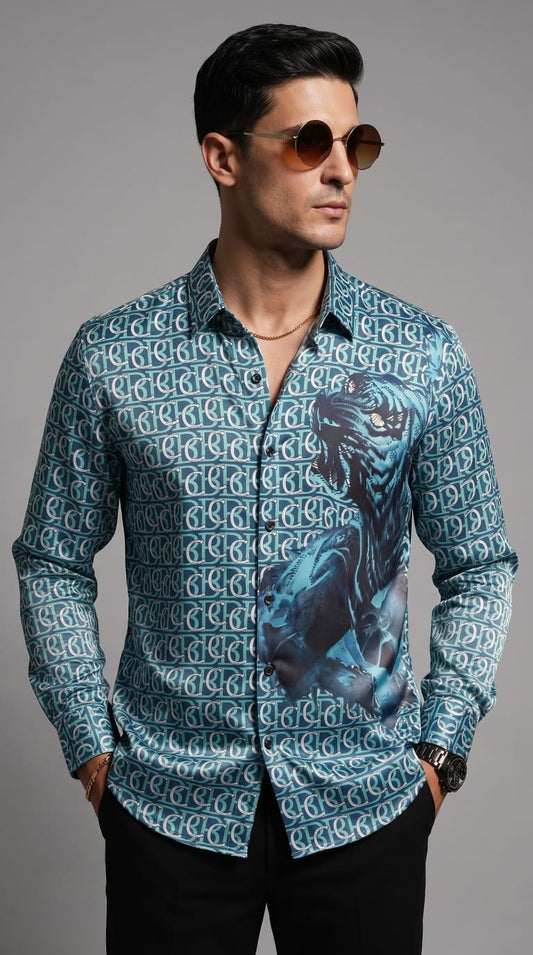 BC ABSTRACT PRINT SHIRT - BLUE - Under Attack