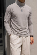 Beige Luxe Turtleneck Sweatshirt - Under Attack