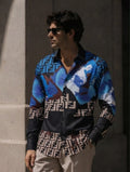 Blue Patterned Shirt - Under Attack