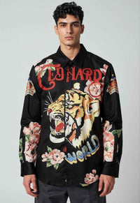 CEDHARD TIGER PRINT SHIRT- BLACK
