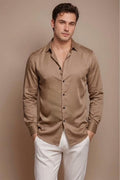 Champagne Silk Finish Shirt - Beige - Under Attack