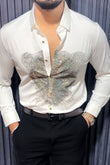 Cheetah Jacquard Shirt - WHITE - Under Attack