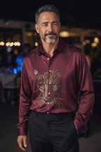 Cheetah Jacquard Shirt - WINE - Under Attack