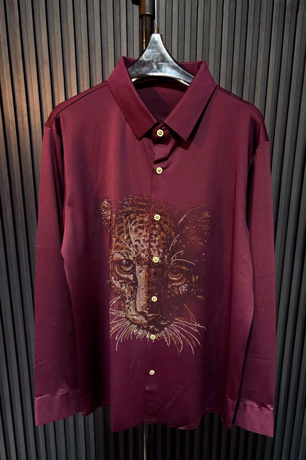 Cheetah Jacquard Shirt - WINE - Under Attack