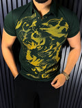 Cheetah Roar Half Sleeves Tshirt - Green - Under Attack