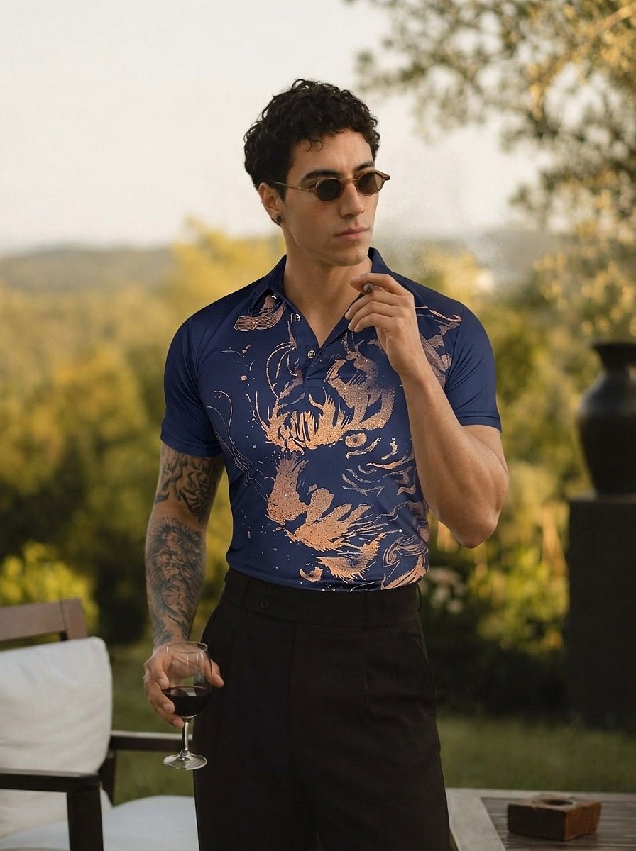 Cheetah Roar Half Sleeves Tshirt - Navy - Under Attack