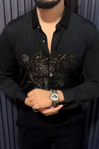Cheetah Royal Jacquard Shirt - BLACK - Under Attack