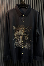 Cheetah Royal Jacquard Shirt - BLACK - Under Attack