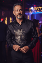 Cheetah Royal Jacquard Shirt - BLACK - Under Attack