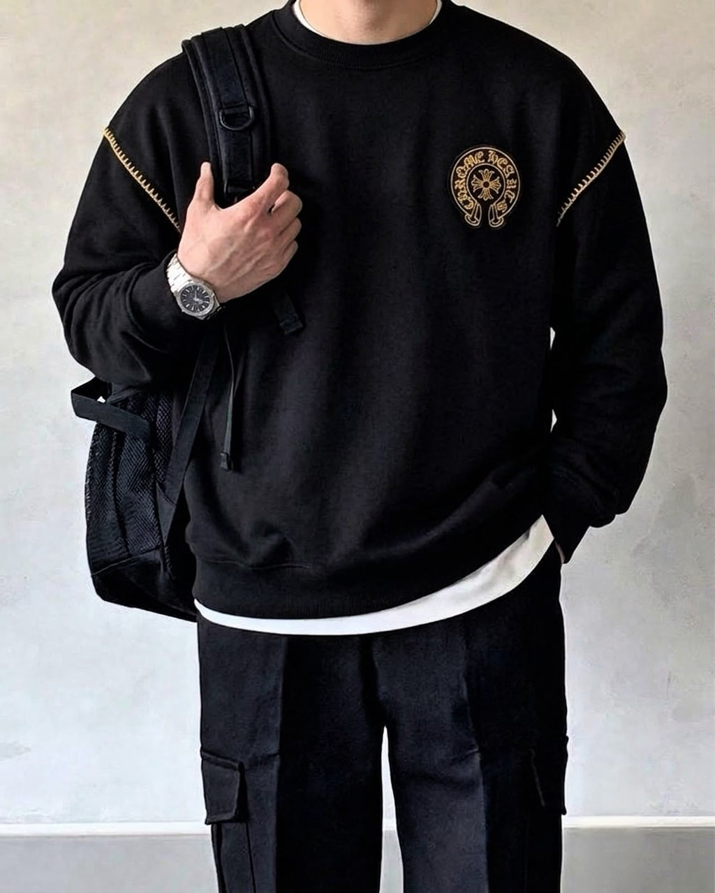 Chrome Royal Grave Sweatshirt - Black - Under Attack